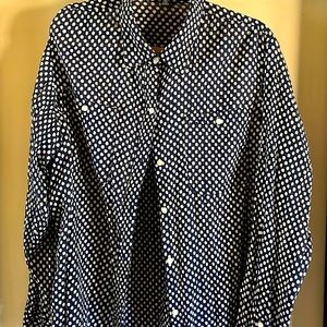 Chaps blue and white blouse xxl
